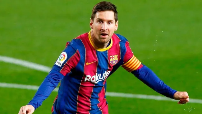 Lionel Messi en festejo con Barcelona