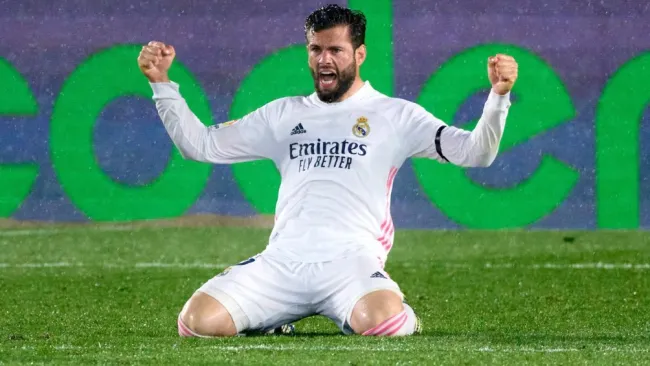 Nacho Fernández celebra anotación con el Real Madrid