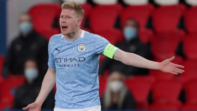 Kevin De Bruyne en un partido del Manchester City