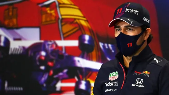 Sergio Pérez en conferencia de prensa