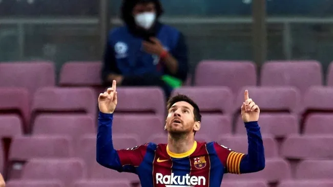 Lionel Messi durante un partido con Barcelona