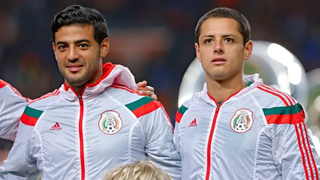 Chicharito y Vale previo a un partido del Tri