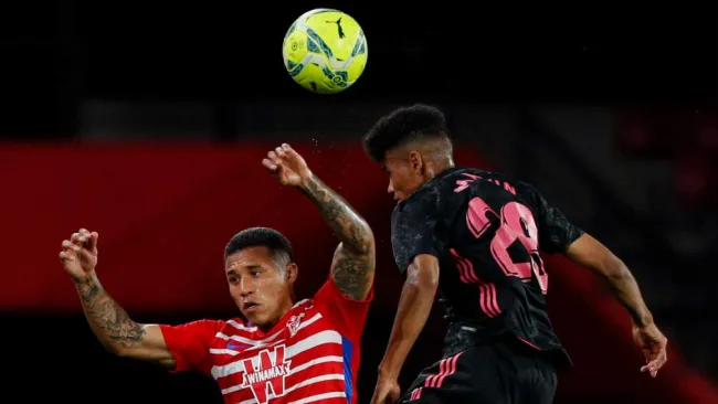 Marvin Park en partido con el Real Madrid