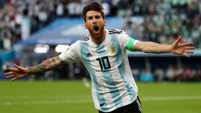 Lionel Messi en un partido con Argentina