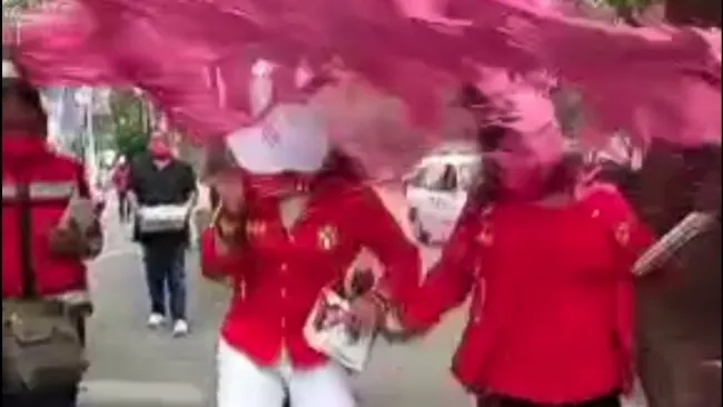 Diputada agredida con pintura 