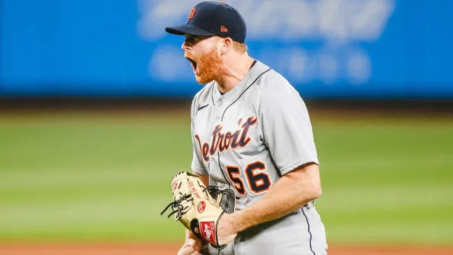 Spencer Turnbull en acción con los Tigres de Detroit