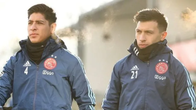 Álvarez y Martínez en un entrenamiento del Ajax