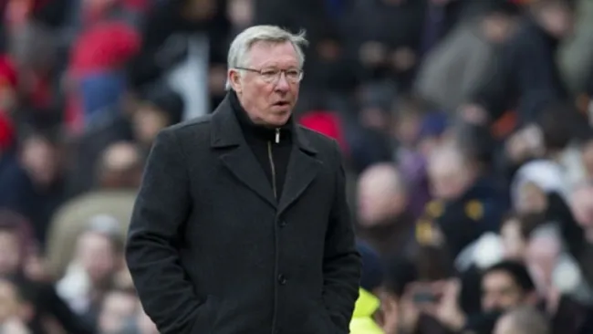 Alex Ferguson en un partido del United
