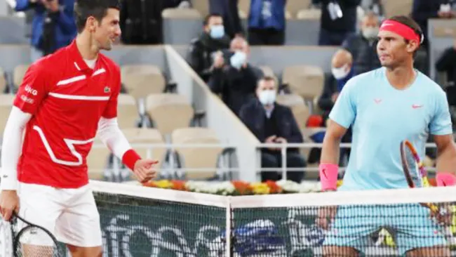 Rafael Nadal y Novak Djokovic, previo a Final de Roland Garros
