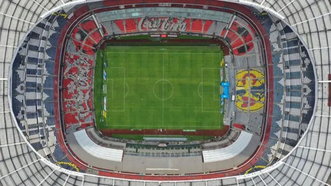 Una toma aérea del Estadio Azteca