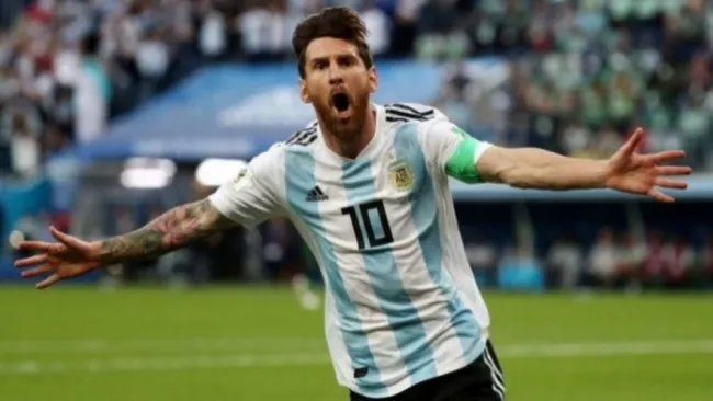 Lionel Messi en un partido con Argentina