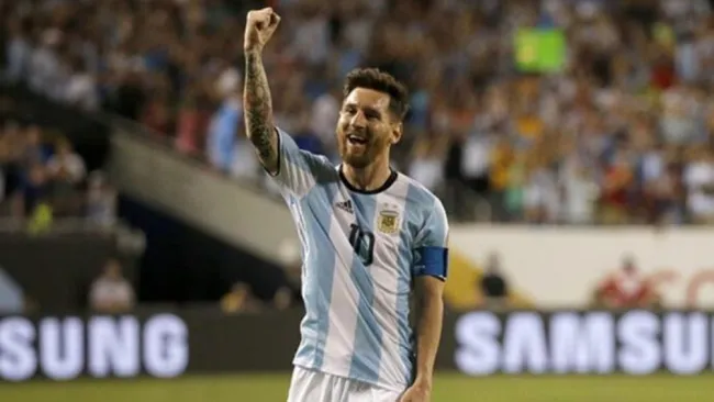 Messi en un partido con Argentina 