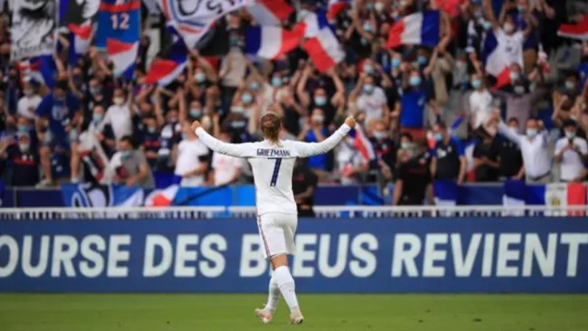 Antoine Griezmann en festejo con Francia