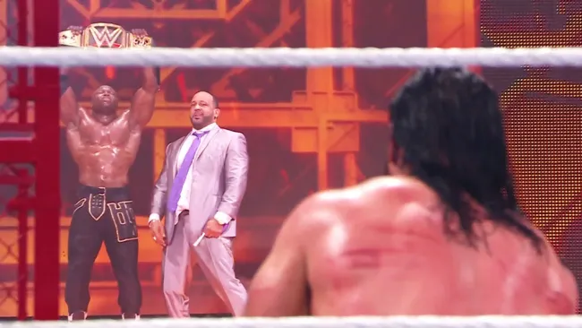 Bobby Lashley tras obtener la victoria