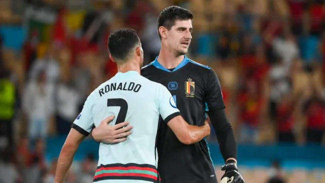Cristiano Ronaldo y Courtois