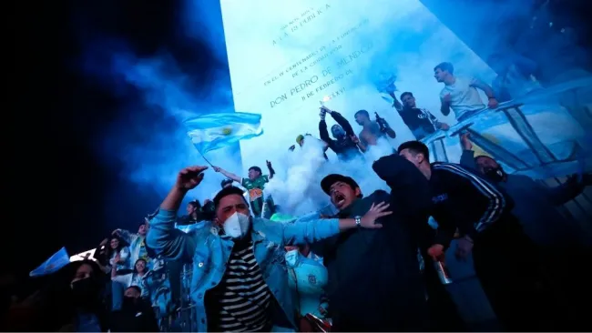 Festejos en el Obelisco de Buenos Aires