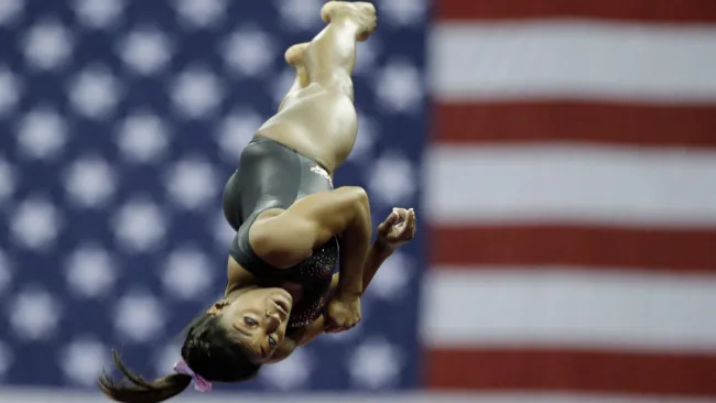 Simone Biles, durante una prueba
