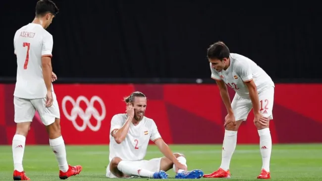 Jugadores de España en lamento ante Egipto