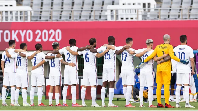 Jugadores de Francia previo al partido vs México