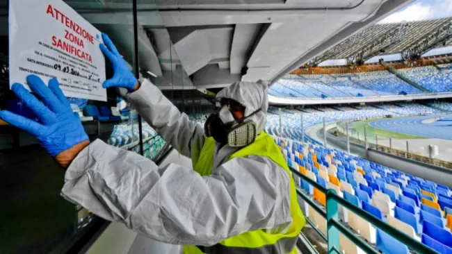 Sanitización del Estadio San Paolo, casa del Napoli