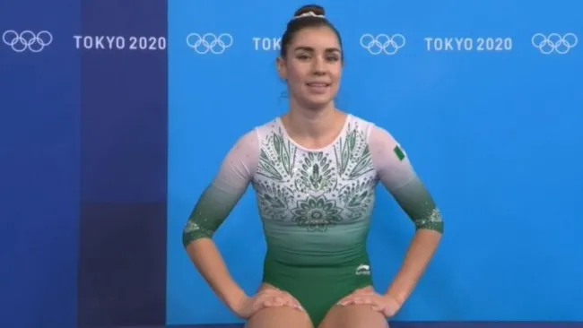 Dafne Navarro tras ejecutar su rutina