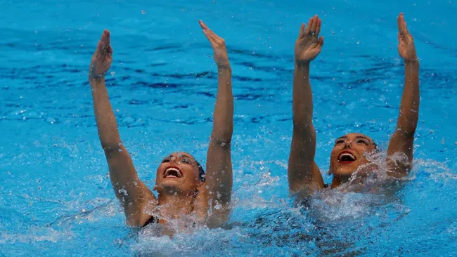 Nuria Diosdado y Joana Jiménez en su rutina en Tokio 2020