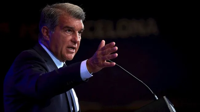 Joan Laporta en conferencia de prensa