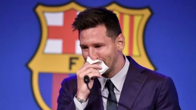Messi entre lágrimas en su despedida