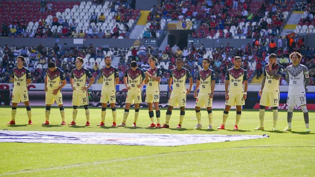 Jugadores de América previo al partido vs Atlas