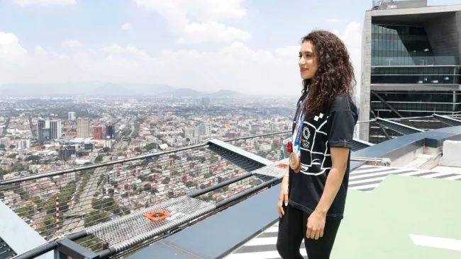 Agúndez con su medalla de bronce 