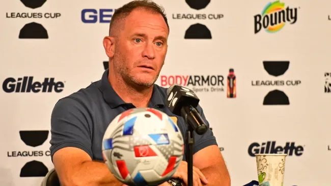 Andrés Lillini durante conferencia de prensa en la Leagues Cup