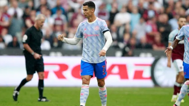 Cristiano Ronaldo tras anotar gol ante el West Ham
