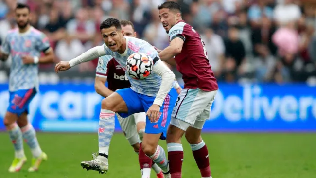 Cristiano Ronaldo durante partido con el United