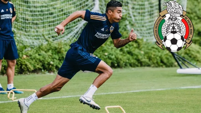 Araujo en un entrenamiento con el Galaxy 