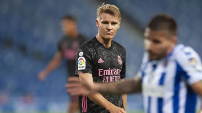Martin Odegaard durante un partido con Real Madrid