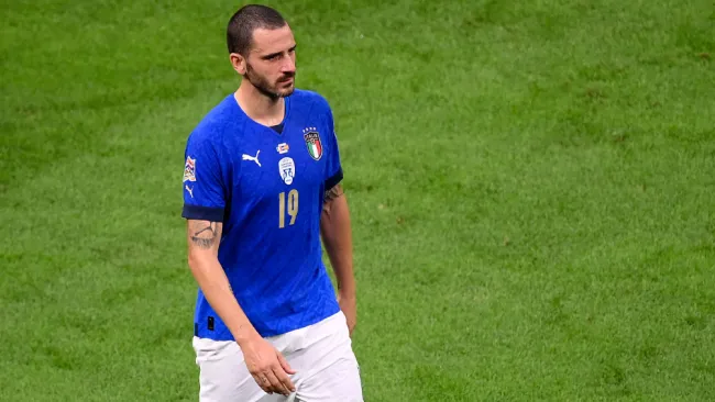 Leonardo Bonucci tras expulsado ante España 