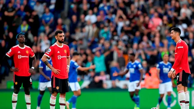 Jugadores del Manchester United en lamento