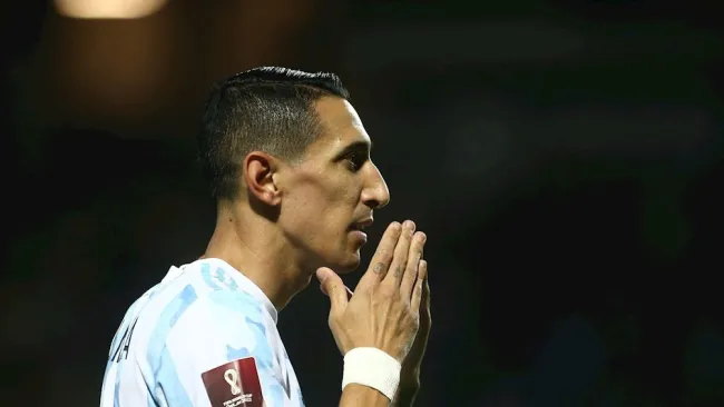 Ángel Di María durante un partido con Argentina