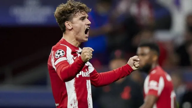 Antoine Griezmann festejando gol con el Atlético de Madrid