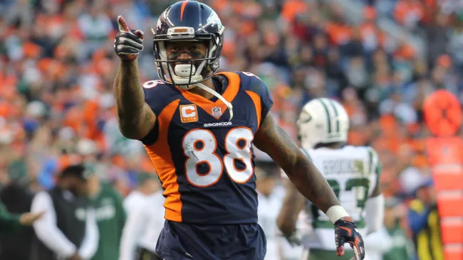 Demaryius Thomas durante un duelo con los Broncos 