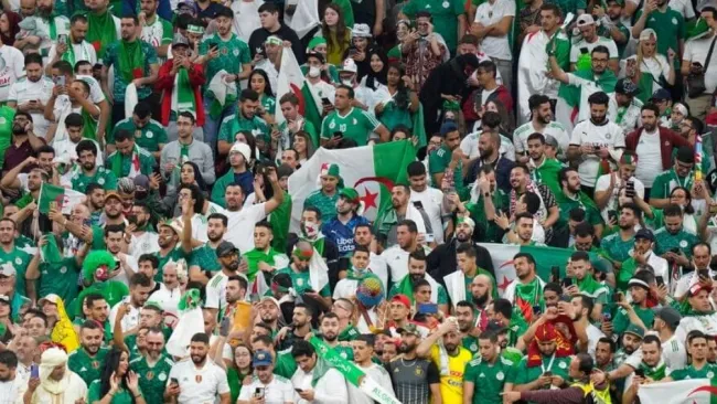 Aficionados argelinos en un partido