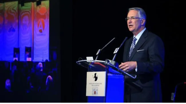 Ricardo Salinas Pliego, durante una conferencia