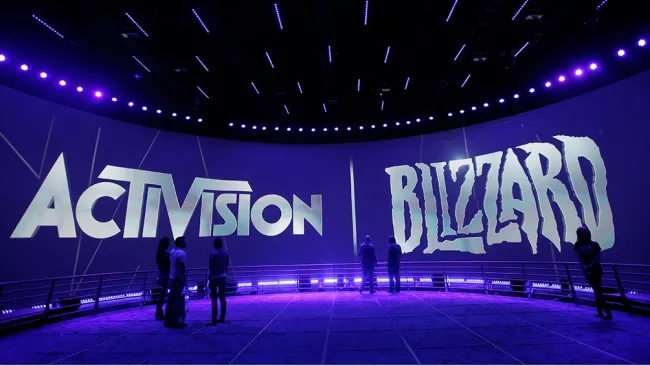 Un stand de Activision Blizzard durante un evento