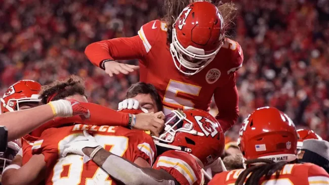Jugadores de los Chiefs celebran el pase a la Final de la AFC