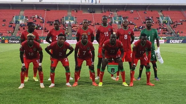 Selección de Malaui previo al inicio del partido