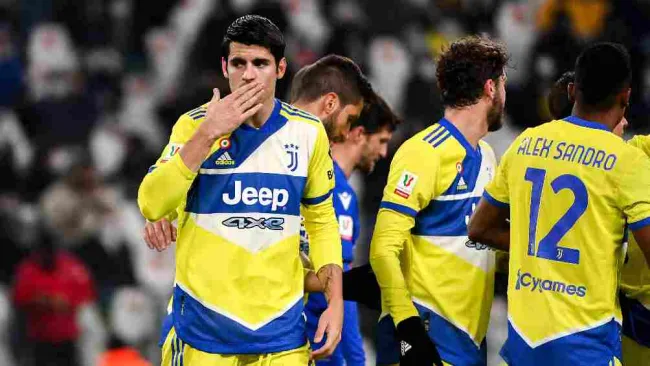 Álvaro Morata celebrando un gol con la Juve