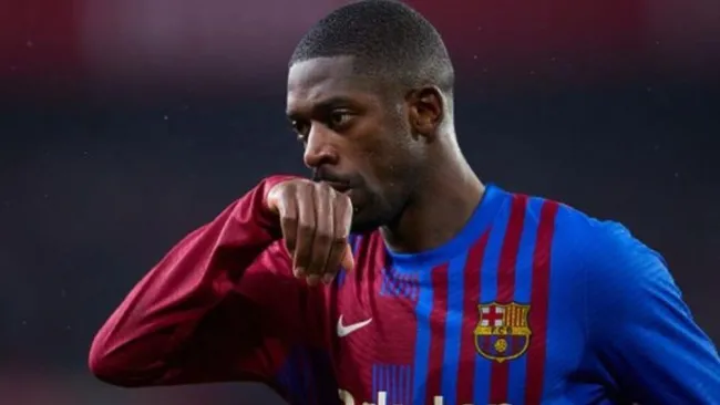 Ousmane Dembélé en acción con el Barcelona