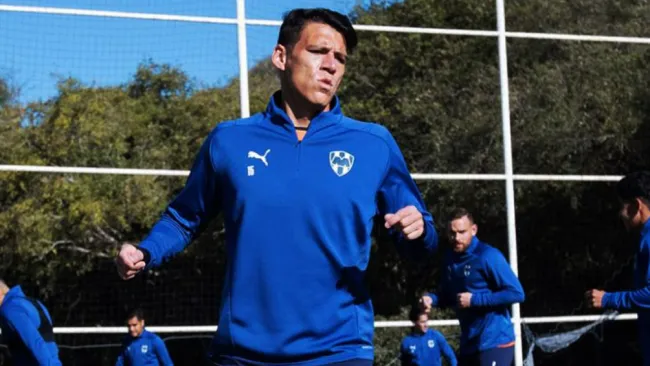 Moreno en una práctica de Rayados