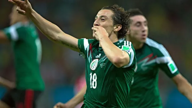 Guardado celebra un gol en el Mundial de 2014
