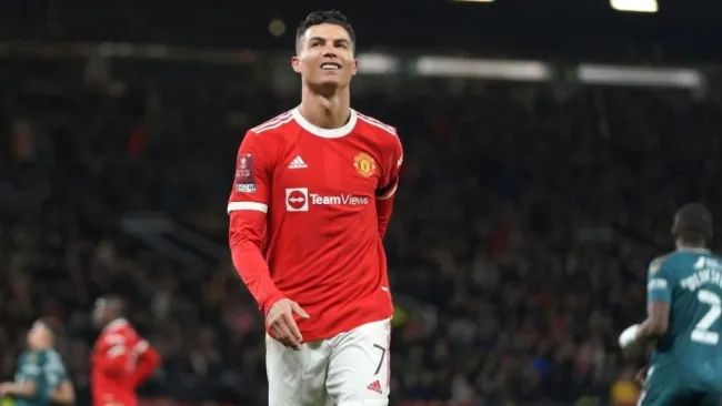 Cristiano Ronaldo lamentando una falla